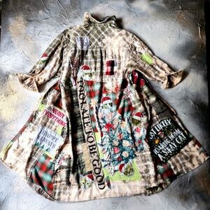 Cottage Patched Avangard Coat Designer Jacket Artisan Distressed Buttondown Art